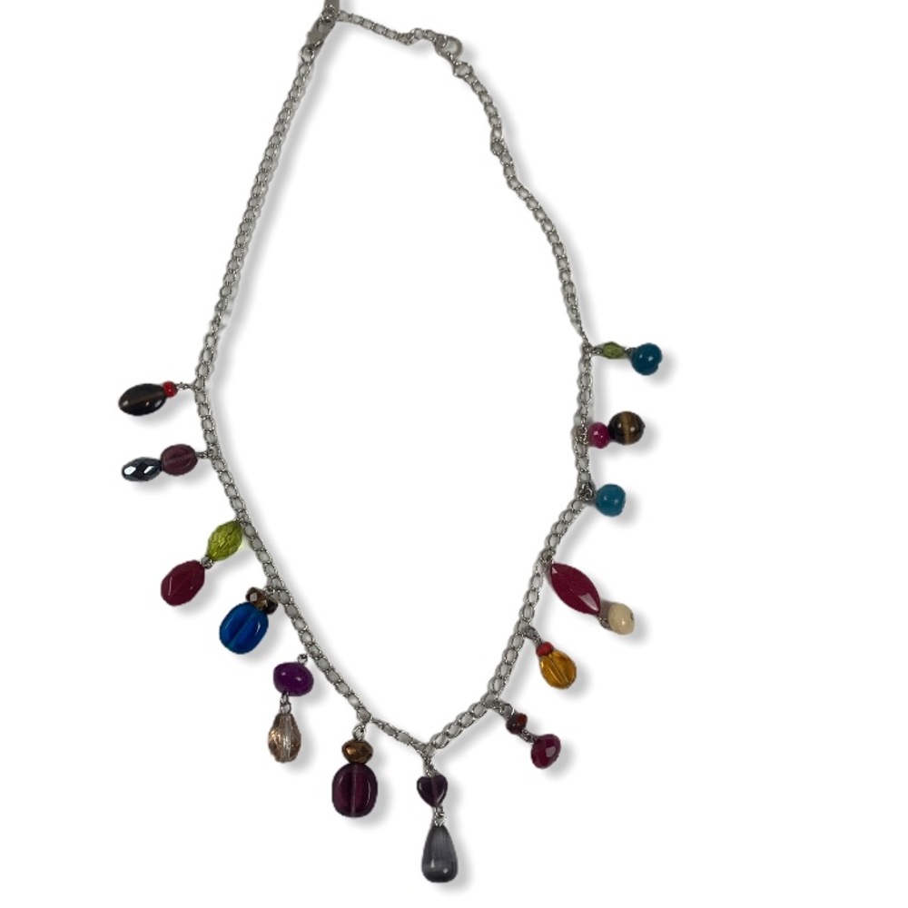 RACHEL Rachel Roy Rainbow Bear Silvertone Necklace